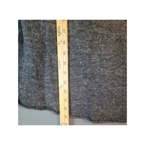 Elegant Anthropologie Moth Gray Lace Pane Tie-Front Sweater Wool Blend Jumper M - Picture 8 of 8